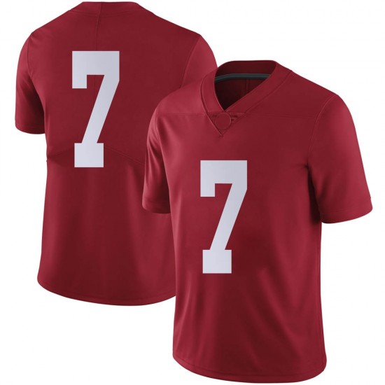 Alabama Crimson Tide Men's Brandon Turnage #7 No Name Crimson NCAA Nike Authentic Stitched College Football Jersey EI16B10QK